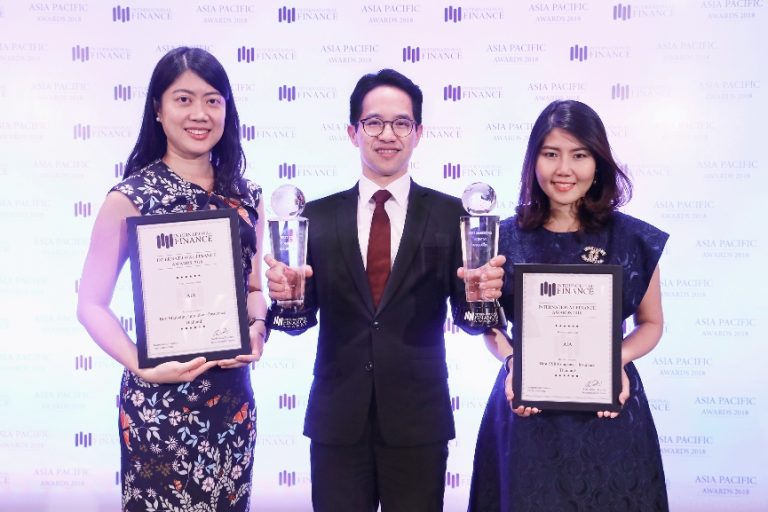 เอไอเอ ประเทศไทย คว้า 2 รางวัล International Finance Awards 2018 ปีที่ 2