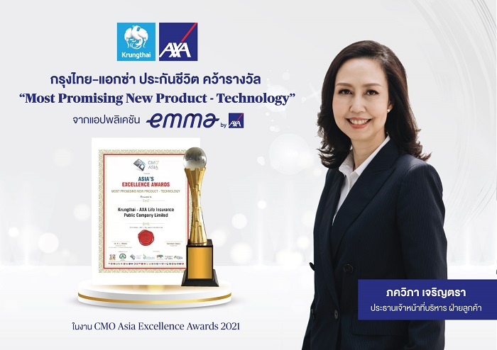 กรุงไทย–แอกซ่า ประกันชีวิต คว้ารางวัลจาก CMO Asia Excellence Awards 2021