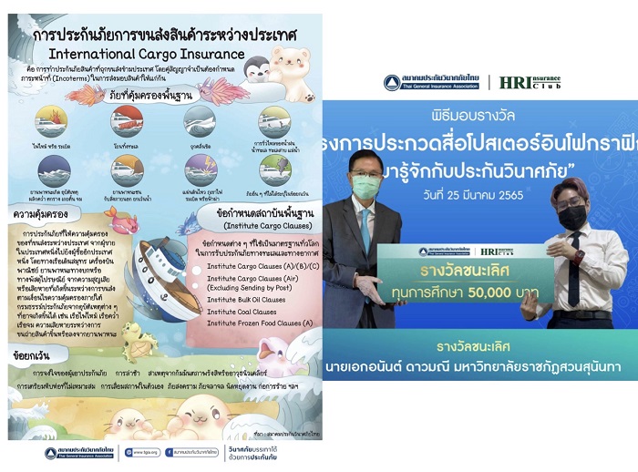 สมาคมประกันวินาศภัยไทย ประกาศผลการประกวดสื่อโปสเตอร์อินโฟกราฟิก “มารู้จักกับการประกันวินาศภัย”
